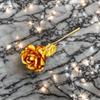 Golden Rose for Valentine Day Gift, 1 Count, 7.5 Inches, Gold, Artificial Flower, Rose, U-Shape, Indoor and Outdoor, Valentine's Day