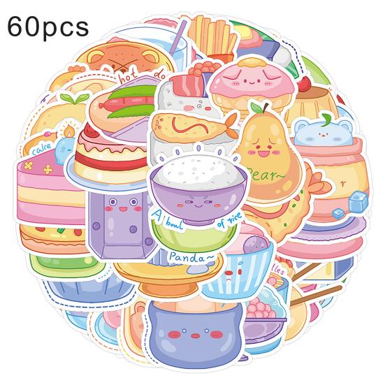 Collection Of Cute Cartoon Food Stickers | Premium AI-generated Vector
