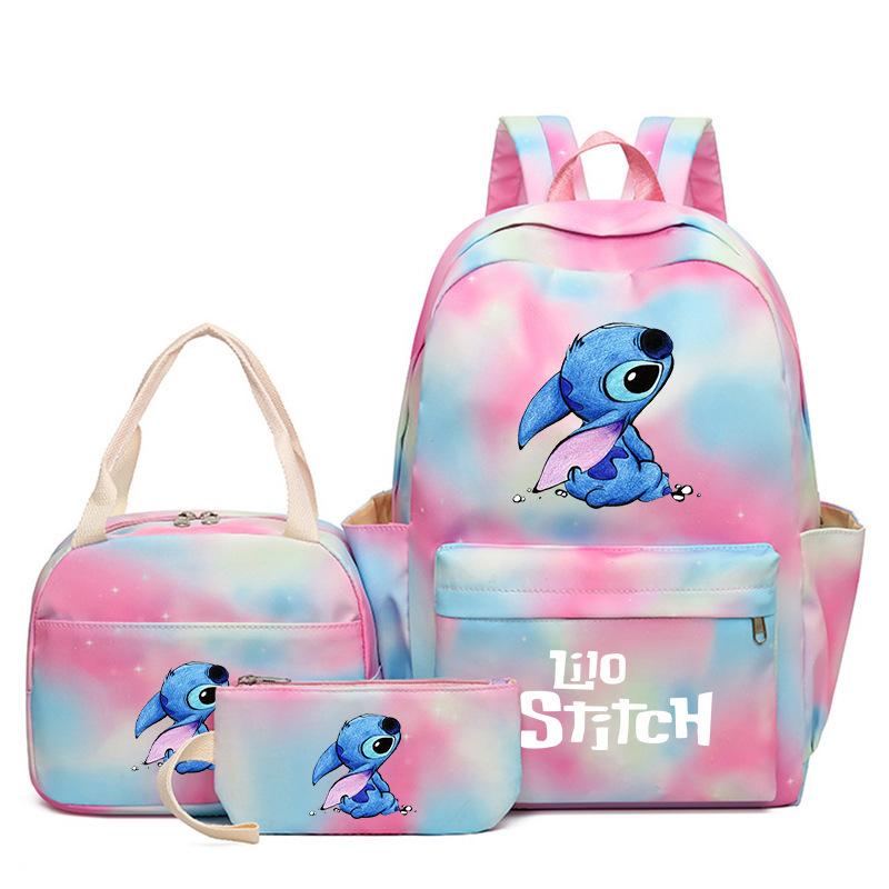 Cartoon Animation Schoolbag Large Capacity Primary And Secondary School Students Backpack Meal Bag Pencil Bag Three-Piece Set