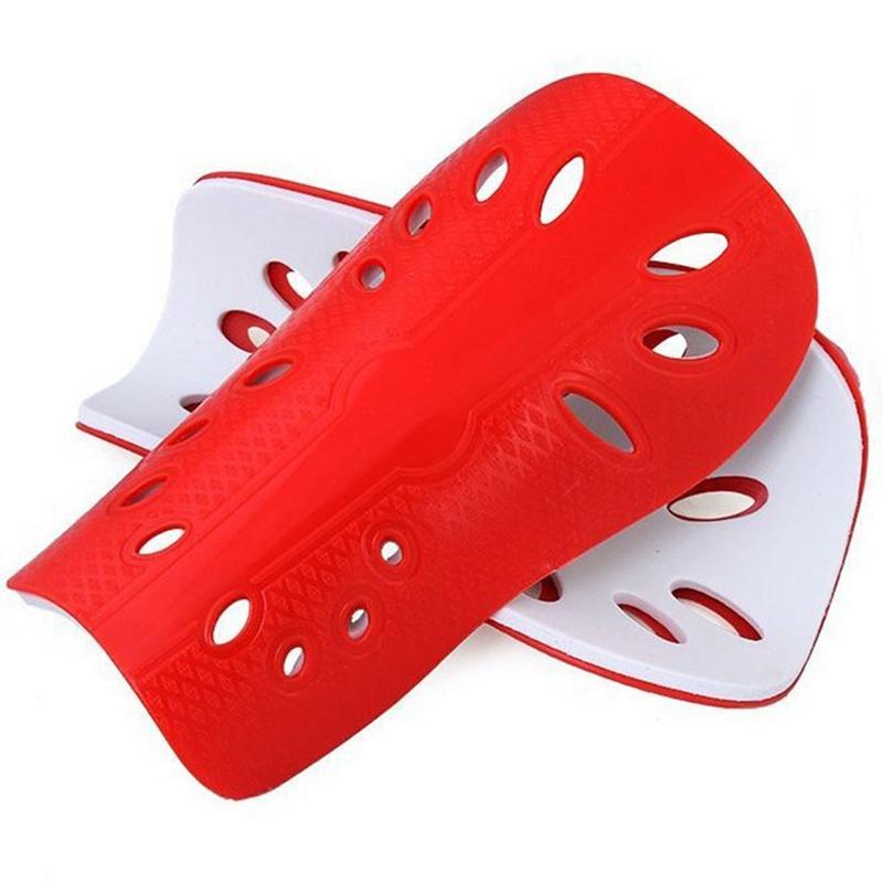 New 1 Pair  Football shin pads Plastic football shin guards Children s protective equipment Breathable shin guards Children красный