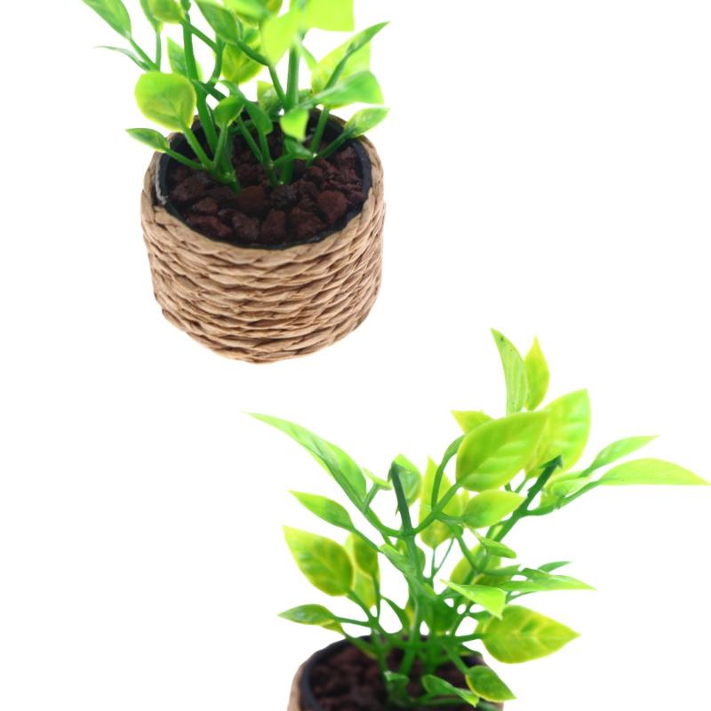 1Pcs Home Garden Furniture Decor Toy 1:12 Dollhouse Miniature Orange Tree Potted Green Potted Plants Model