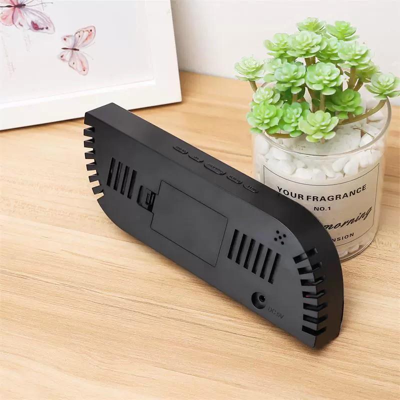 Bedroom desktop alarm clock LED mirror surface electronic clock sleepy digital temperature and humidity student alarm clock