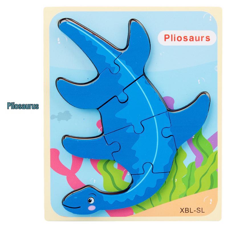 3D Wooden Dinosaur Puzzle: Early Education & Fun Cartoon Animal Jigsaw for Kids