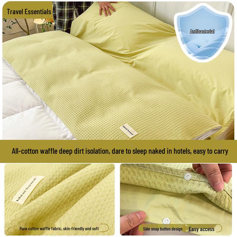 Cestovní spací pytel a povlak na přikrývku z čisté bavlny - Přenosný, Ochrana proti nečistotám, 3dílný pro služební cesty