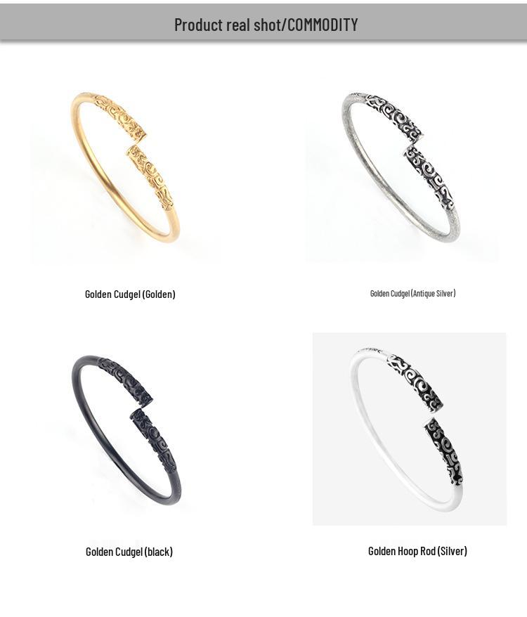 Wukong Ruyi Jingu Bang Bracelet: Monkey King Mythology Inspired 3D Metal Jewelry from Journey to the West
