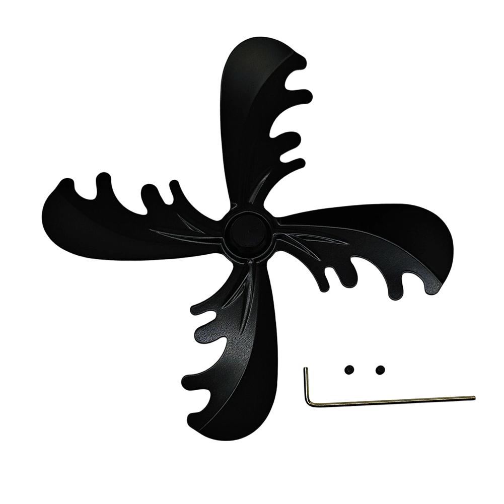 Compatible 4 Blade Aluminum Alloy Fireplace Fan Designed for Heat Powered Air Circulation to Distribute Warm Air Evenly