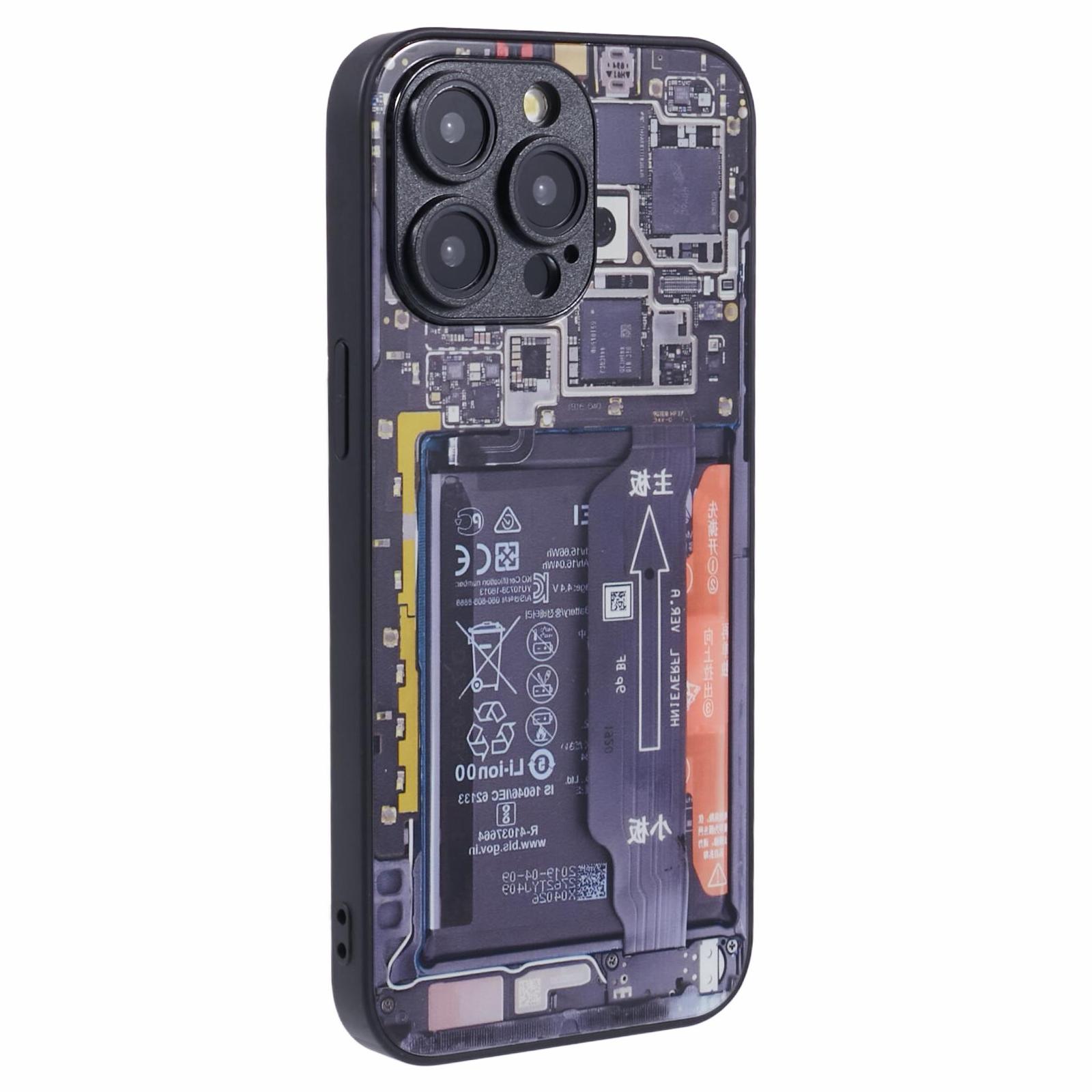 

AL Series for iPhone 15 Pro Max Case Battery Circuit Board Glass Phone Cover B