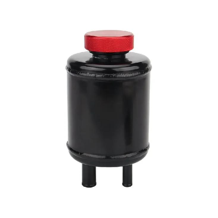 Racing Power Steering Fluid Reservoir Tank with Clamps Aluminium Alloy Fuel Cell Surge Tank Power Steering Oil Catch Can Tank