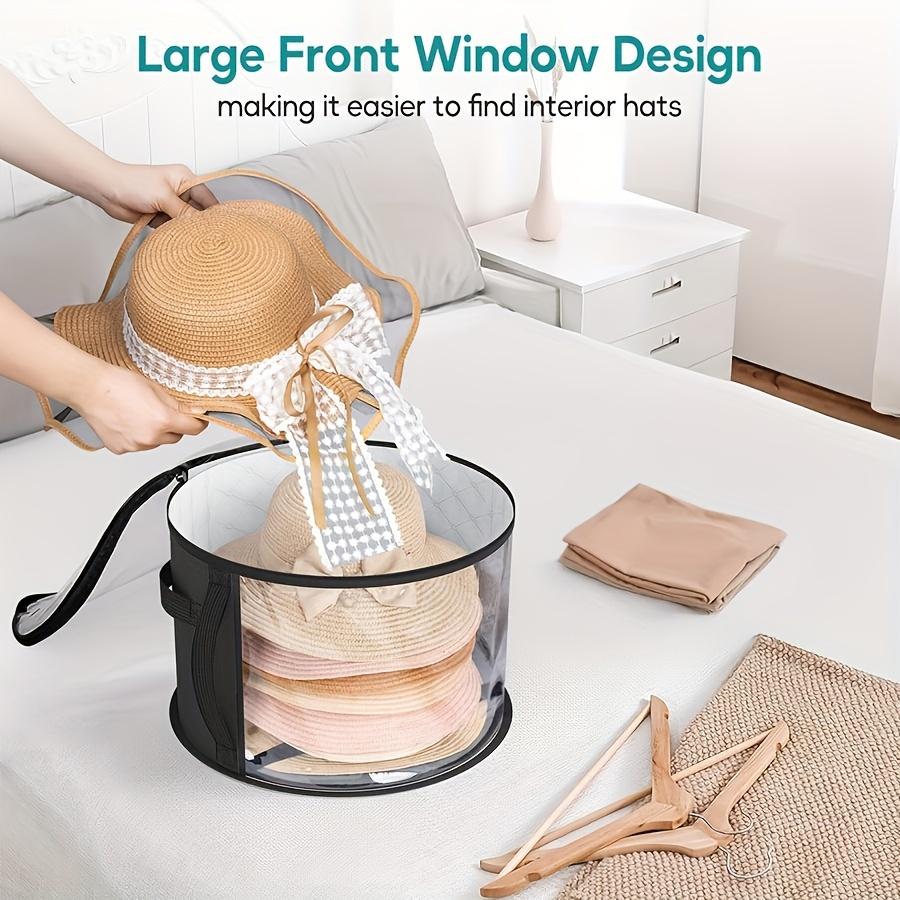 Portable Hat Storage Bucket Travel Hat Storage Organizer Wear-Resistant Hat Organizer Transparent Fashionable Storage Box Gifts