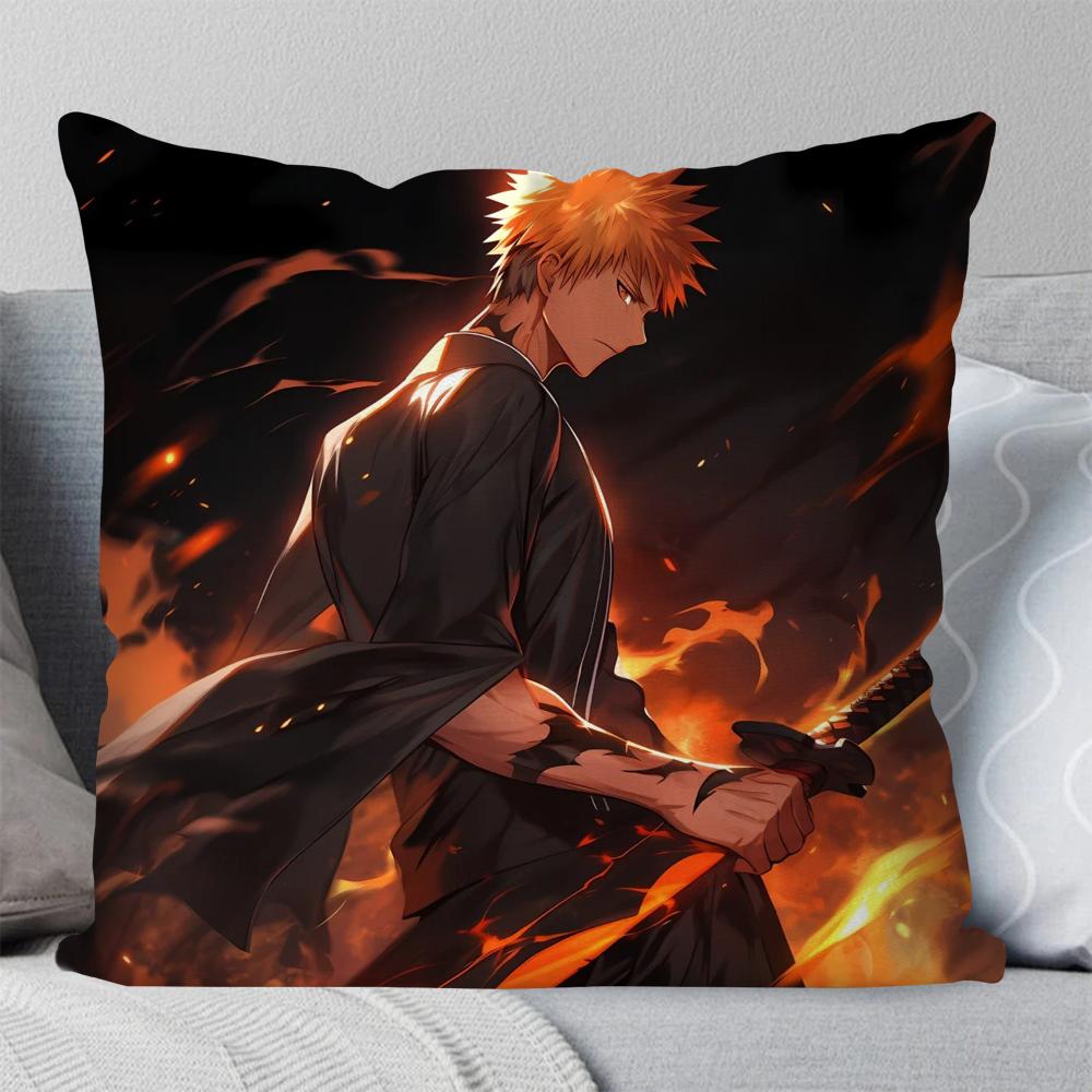 1Pc Kurosaki Ichigo Anime Bleach Pillow Case Square Pillow Bedroom Sofa Leisure Comfort Cushionliving Room Home Decoration 40X40