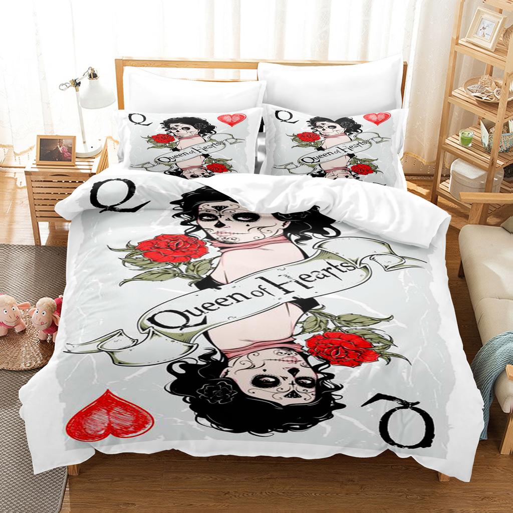 Vintage Pop Goth Reaper Schädel Punk Rock Bettwäsche Digitaldruck Polyester Baumwolle Dreiteiliges Set
