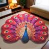 Non-slip Peacock Carpet Soft Bathroom Floor Mat Portable Blanket  for Living Room Tea Table Bedside