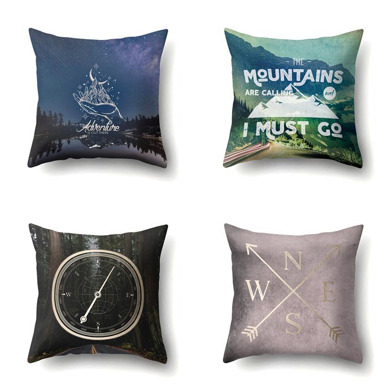 Modern Painted Simple Household Car Polyester Pillow Case Car Decoration Home Printed Waist Pillow Case