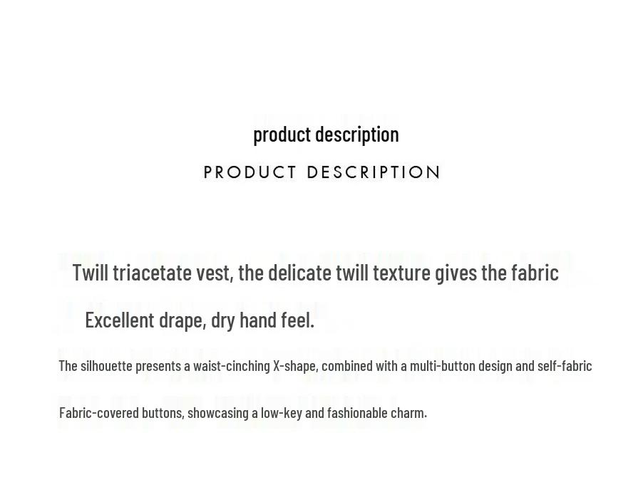 EP Yaying Women's Twill Tri-acetate Waistcoat