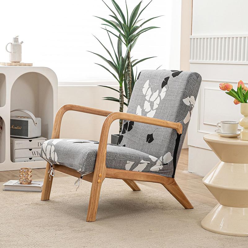 Home Decor Armchair Slipcover Elastic Chair Cover Zipper Stretch Wooden Arm Chair Cover Protector Removable Seat Cover