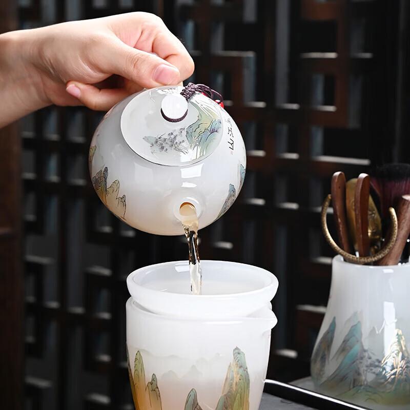 Mode Lanka Glazed Kung Fu Tea Set - Thousand Miles F-style