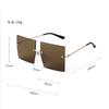 Fashion Oversized Square Rimless Sunglasses Women Men Designer Ocean Blue Pink Lens Frameless Sun Glasses Gradient Shades S30D