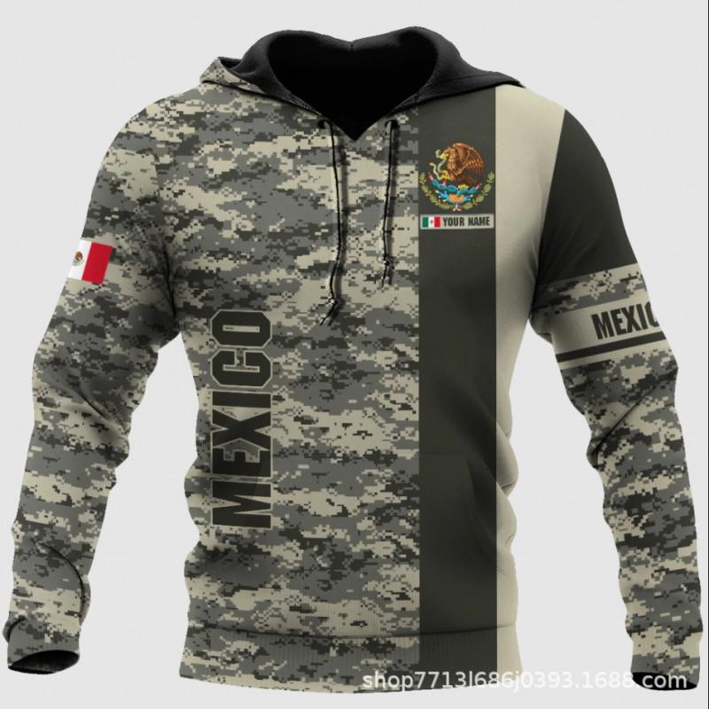 Mens Hooded Sweatshirt With 3D Digital Print Loose Fit Long Sleeve Pullover Fall Casual Wear