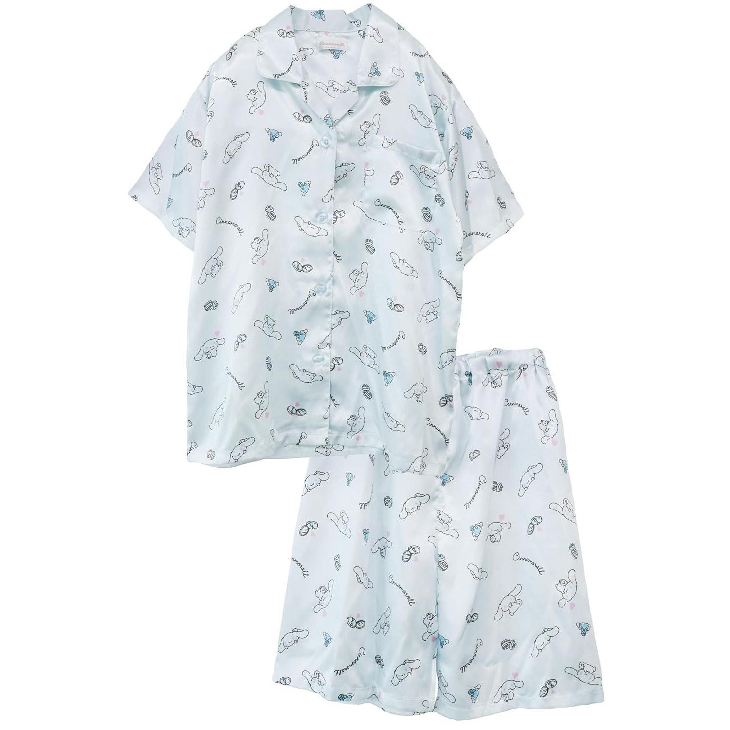 Kaitakufamily Sanrio Characters Kids Pajamas Loungewear Short Sleeve Half Pants Satin Summer