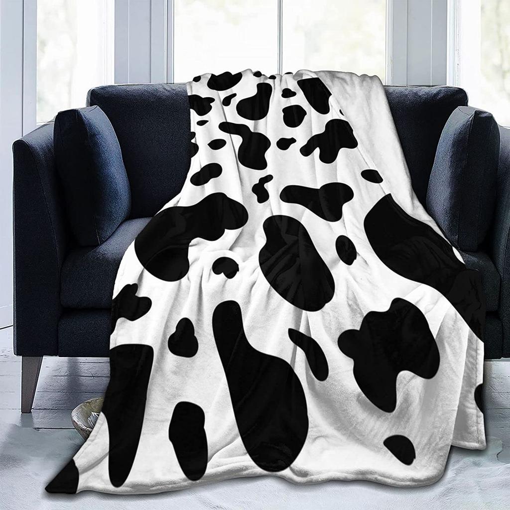 Braune Kuhmuster Flanell Fleece Decke Leicht Super Weich Gemütliche Überwurfdecke für Sofa Bett und Wohnzimmer 50"x40\"