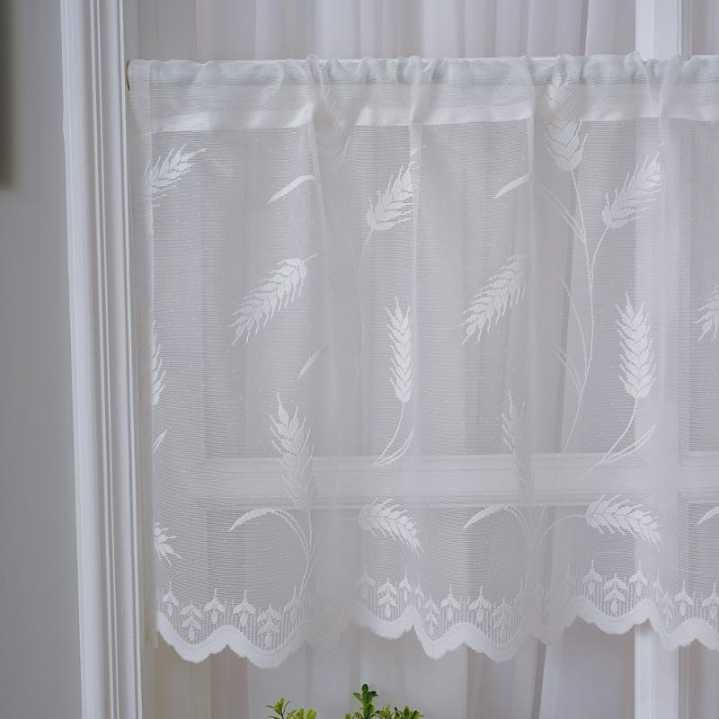 Breathable Sheer White Curtains for Window Stylish Lace Designs Kitchen Dining Decoration