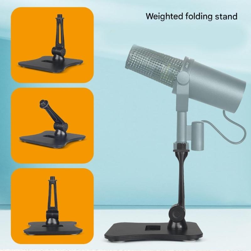Heavy Duty Aluminum Alloy Microphone Stand Fixing Base Desktop Stand For Stable Recording And Live Performances