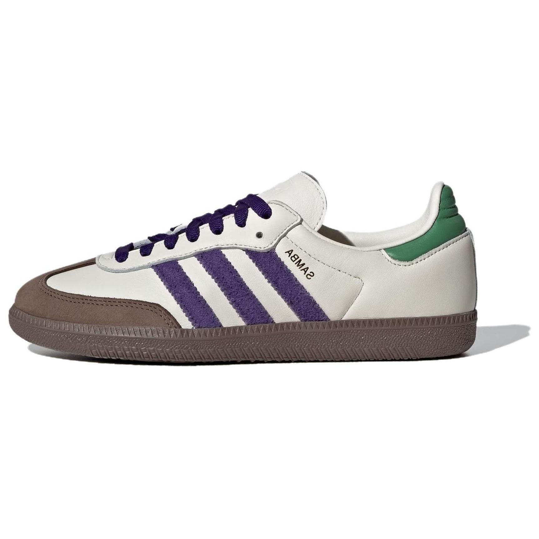 

adidas Samba OG Белый с фиолетовым и зеленым Женские кроссовки Кремовый Колледж-Фиолетовый Б/У-Зеленый ID8349 42