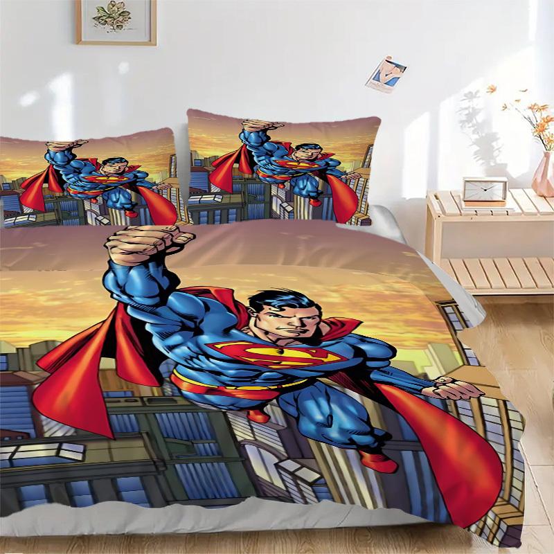 

3pcs Superman Cover Set,Soft Comfortable Duvet Cover,Guest Room (1*Duvet Cover + 2*Pillowcases, Without Core) yy251024120 135x200cm