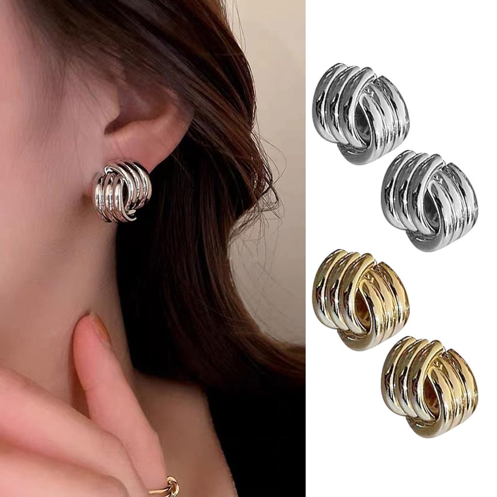 Practical Geometric Earrings Elegant and Stylish Alloy Materials Portable Accessory for Parties Supplies and Daily Wear