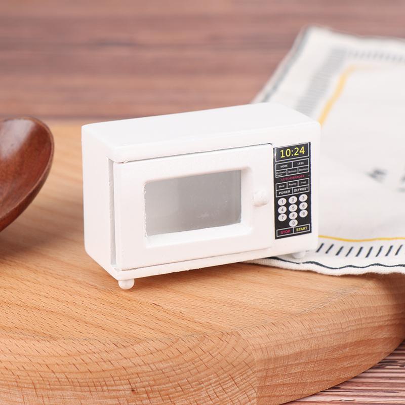 Horno Microondas Miniatura para Casa de Muñecas 1/12 Modelo Accesorio Cocina Hogar Juguetes para Niños