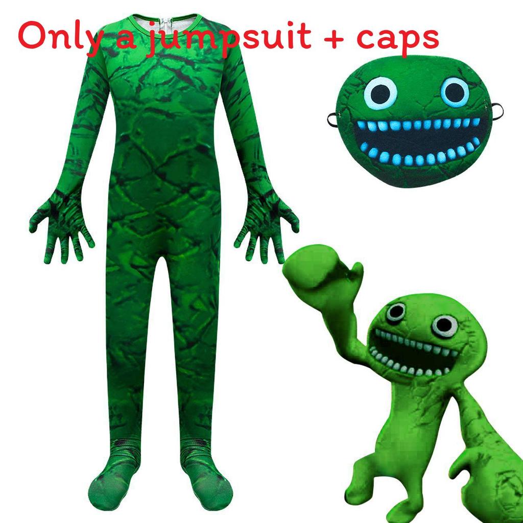 Rainbow Friends Roblox Game Costume With Blue Monster Design For Children Cosplay Green,100cm