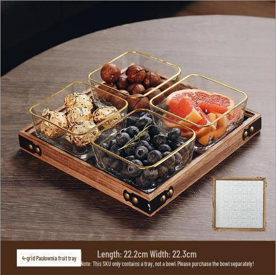 Japanese-Style Glass Fruit and Snack Plate for Living Room Coffee Table