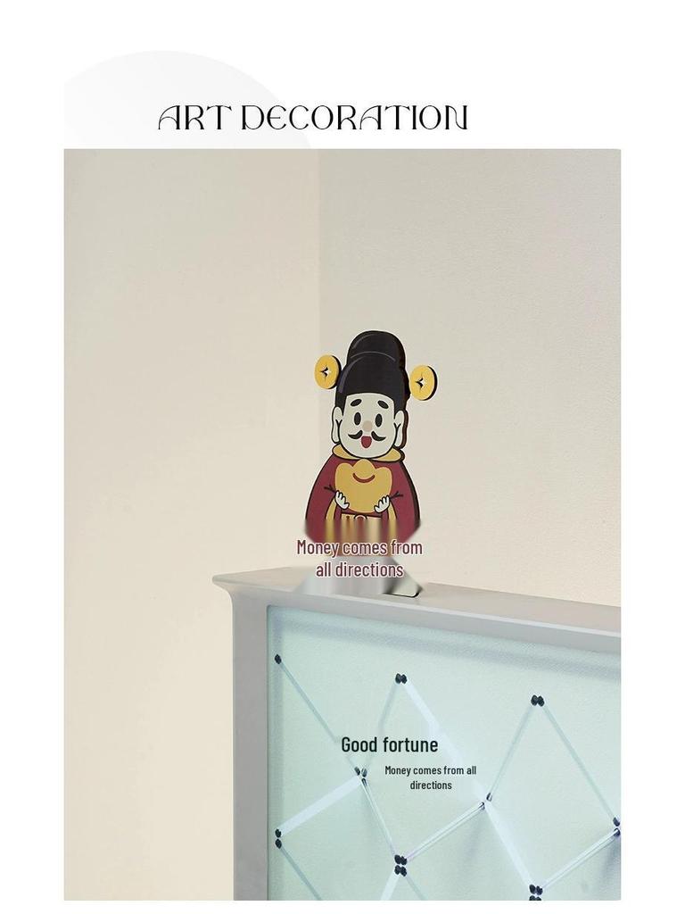 Wozoom Chinese Style God of Wealth Figurine Clock - Creative Housewarming Gift and Decoration