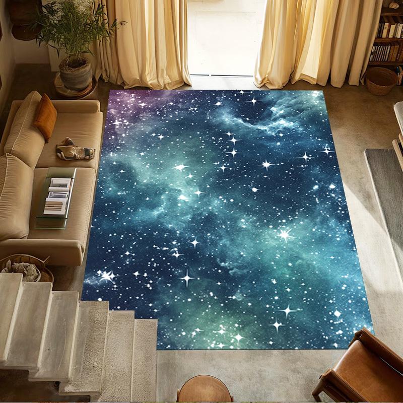Space Stars Crystal Velvet Office Chair Mat Area Rug - Non-Slip, Floor Mat, Office Desk Chair Rugs,Christmas Gift-1106110