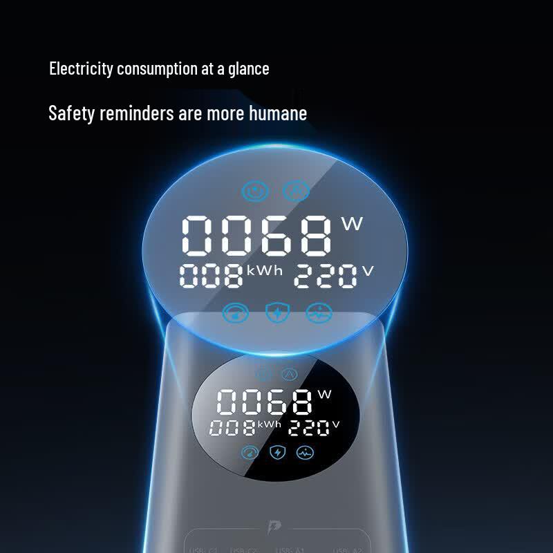 BULL Smart Digital Display Gaming GaN 35W Fast Charging Vertical Power Strip