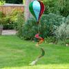 Hot Air Balloon Wind Spinner Rainbow Windmill Ornament Wind Twister Outdoor Spiral Windmill for Home Garden Lawn Decor