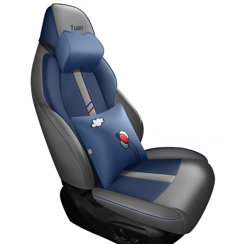 BYD Yuan PLUS Perforated Leather Car Seat Cushion - Year-Round, Fully Enclosed, Five-Seat Cover.