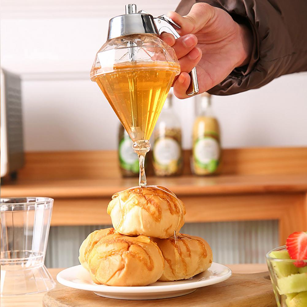 2/3Pcs Honey Dispenser One-handed Maple Syrup Dispensers With Stand Large Capacity BPA Free No Drip Handle Design Oil Dispenser