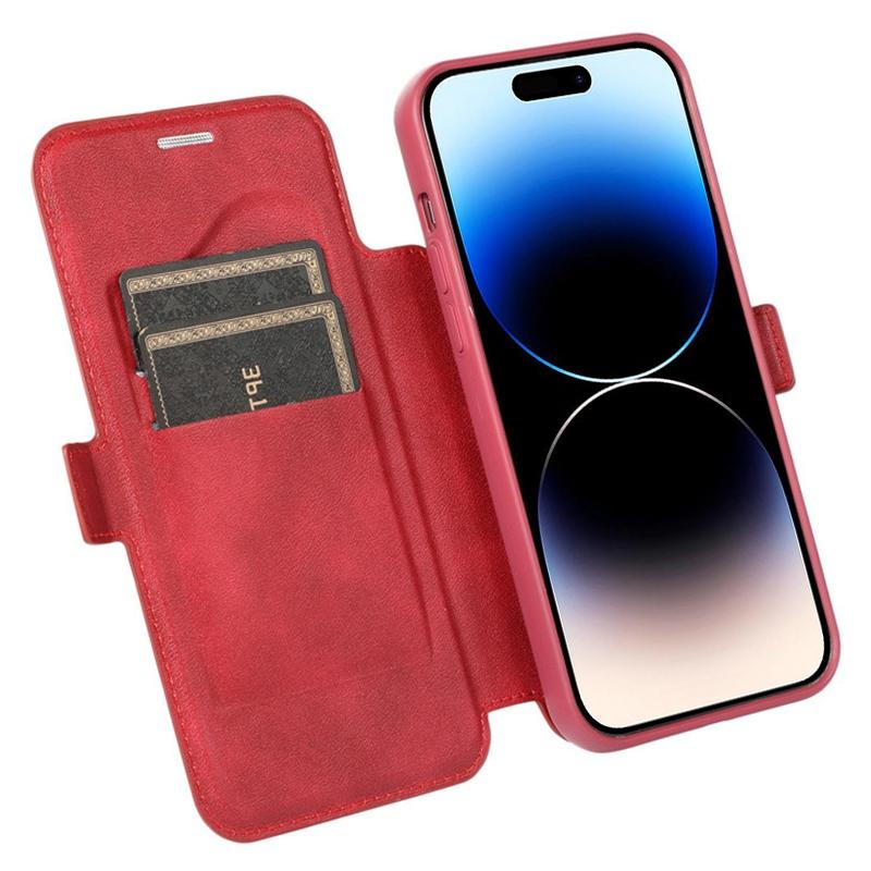 

For iPhone 14 Pro Slide Camera Protection Folio Flip Phone Case PU Leather Stand Card Holder Cover Black