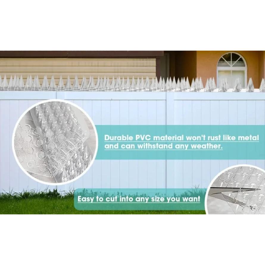 30Pcs Spikes Repeller Cat Plastic Bird Repellent Anti Pigeon Anti-bird Squirrel Garden Fences Control Transparent Spikes
