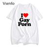 I Love Gay Porn Mens T Shirts Casual Cotton Summer LGBT T Shirt Unisex Short Sleeve Streetwear Round Neck Men's Cotton T-shirt