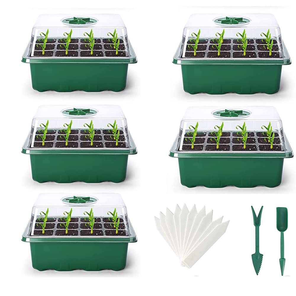 

Набор из 5 горшков для рассады, ящик для рассады, 12 отверстий, поддон для семян, набор для проращивания рассады, домашний сад, сад для посадки растений, поддон для рассады