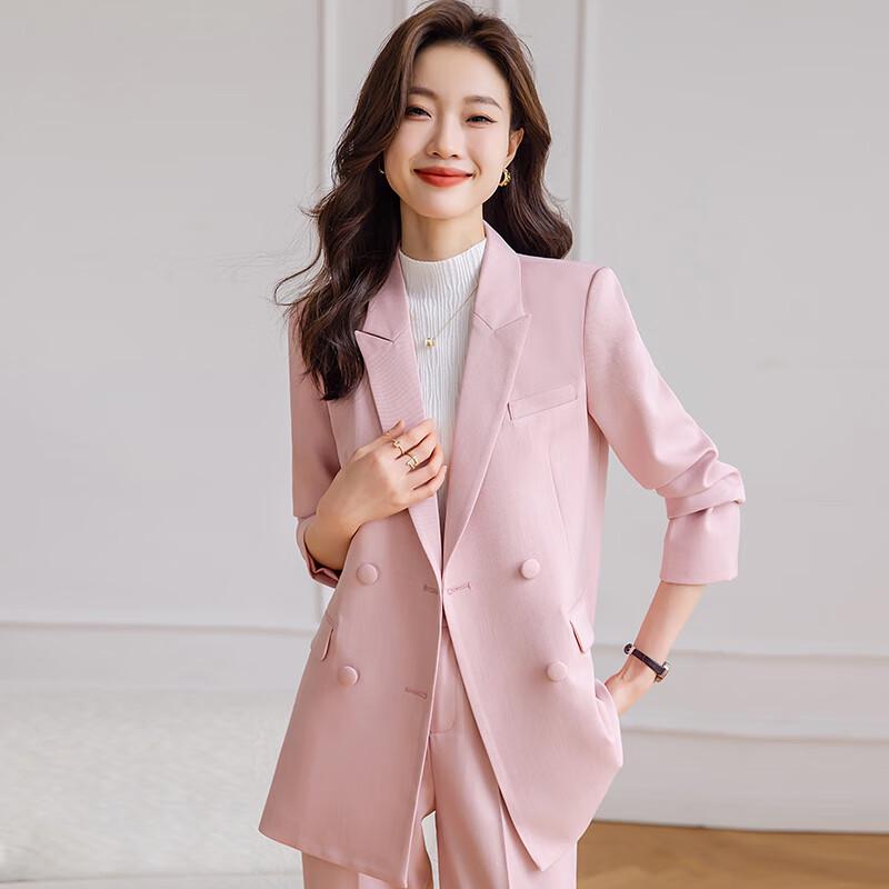 Teloman Women s Double-Breasted Business Suit Set M