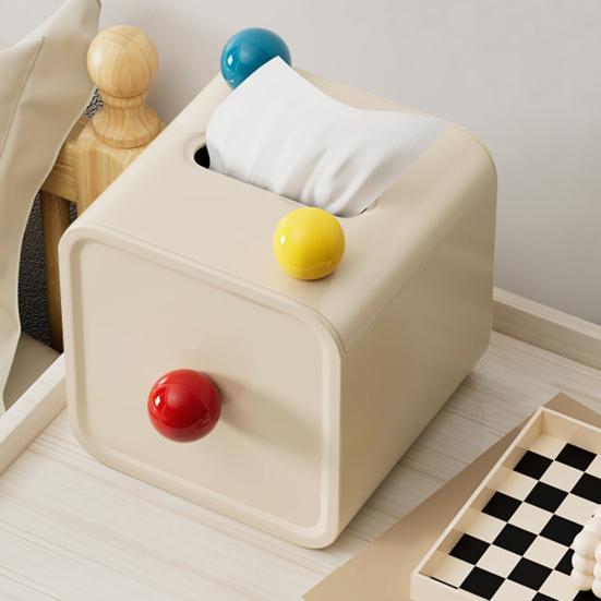 Tissue Roll Holder Box Desktop Paper Towel Holder Horizontal Vertical Placement Paper Towel Dispenser for Kitchen Bathroom Living Room