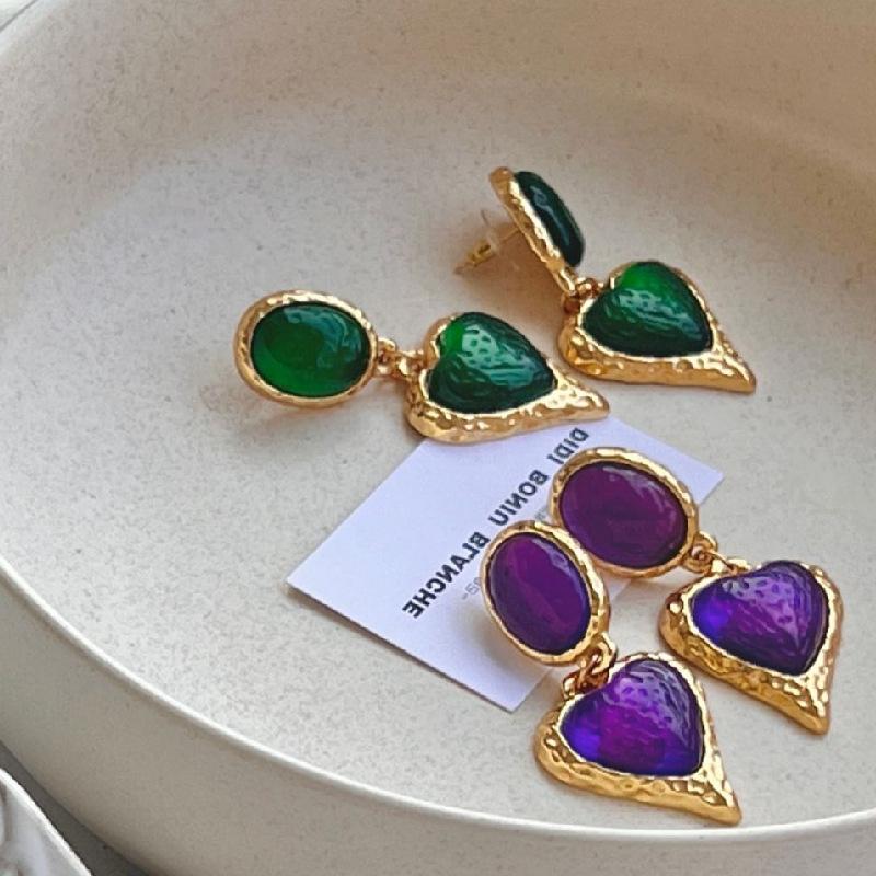 Vintage Heart Drop Earrings for Women Hyperbole Earring Party Jewelry Accessories Gift