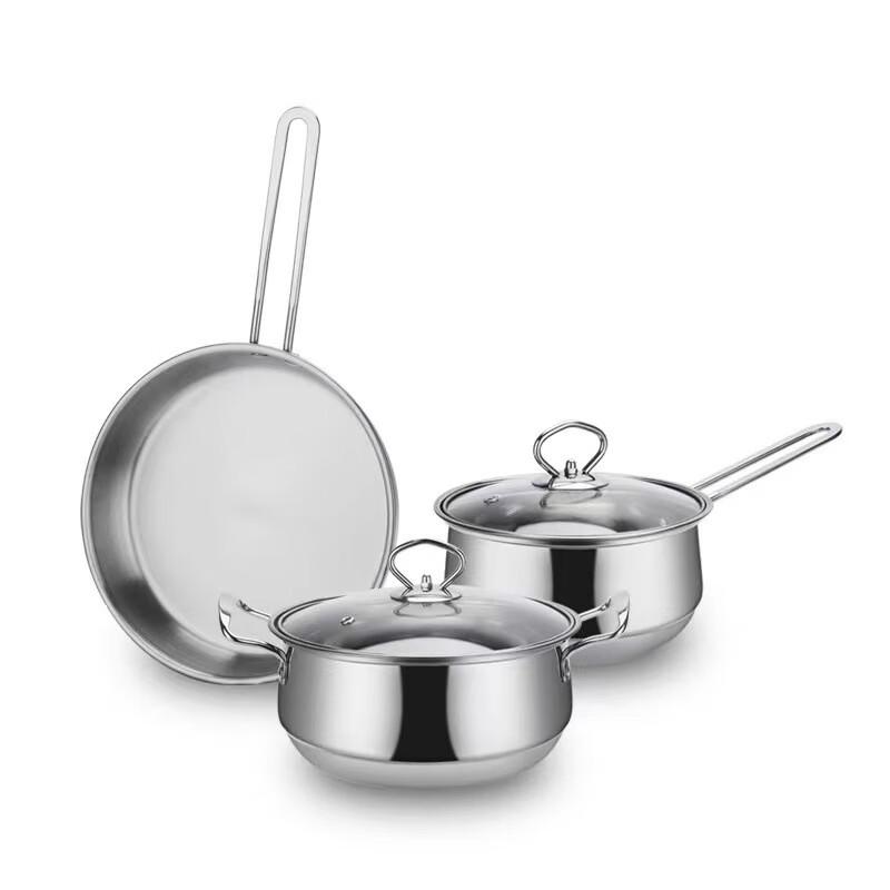 

Stainless Steel 3-Piece Cookware Set