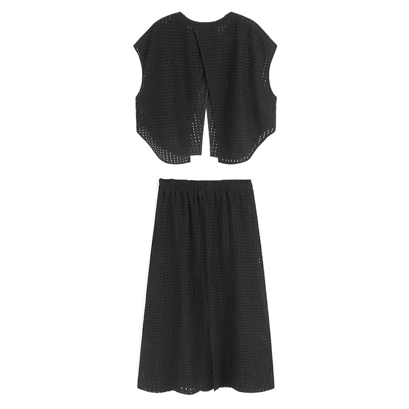 Xitao Hollow Out Asymmetric O-neck Women Sets GYX1649