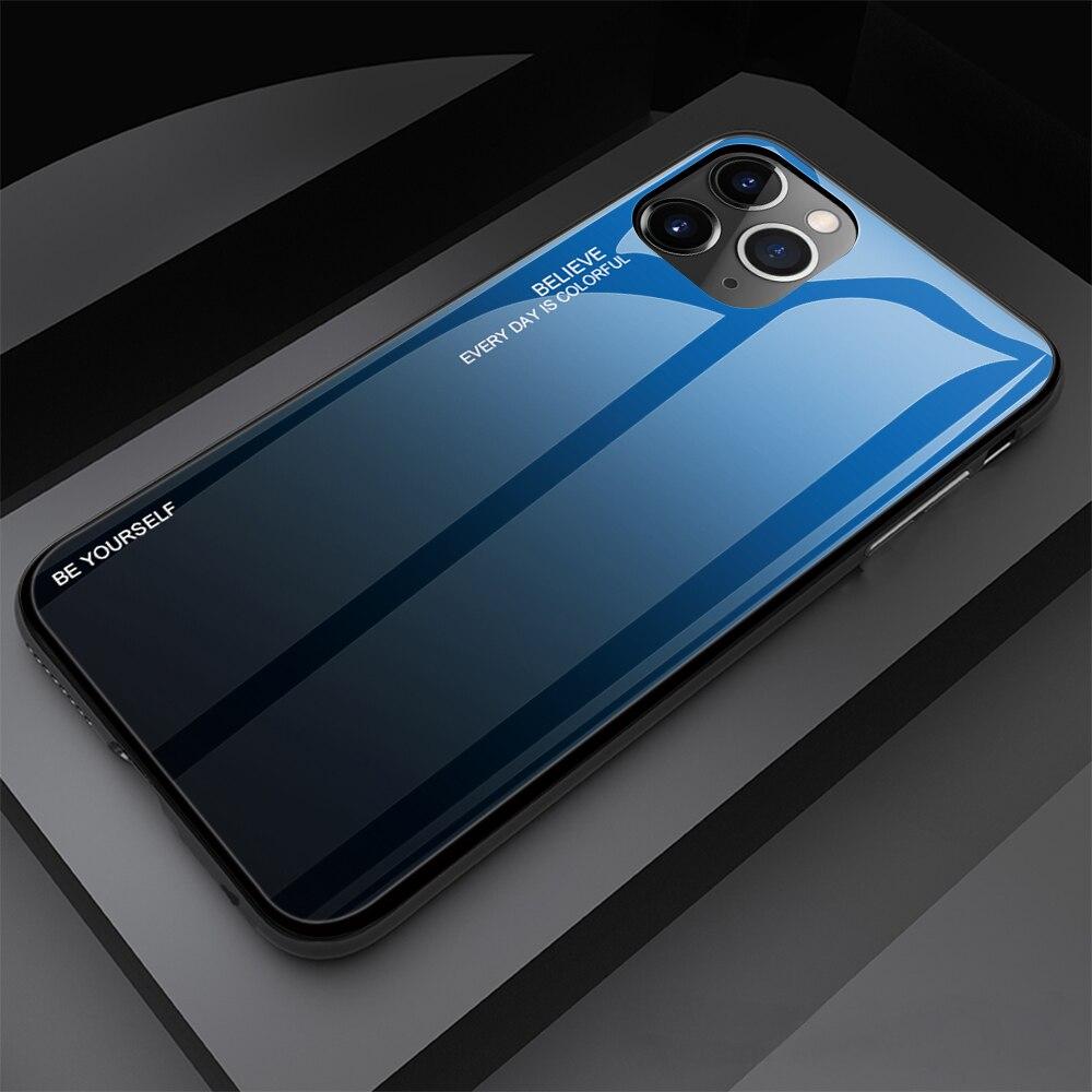 Pro iPhone 12 11 Pro Max Case Pouzdro z tvrzeného skla Gradient Pro iPhone X XR XS Max 7 8 6 6s 7Plus 8Plus 11 Pro Max 12 Mini Cover