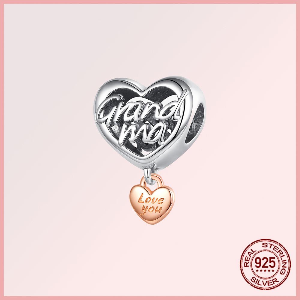 Funkelnde Familie Herz Engelsflügel Pavé Kupfer Anhänger Charms Passen Original Armband Perlen Schmuck Geschenk DIY