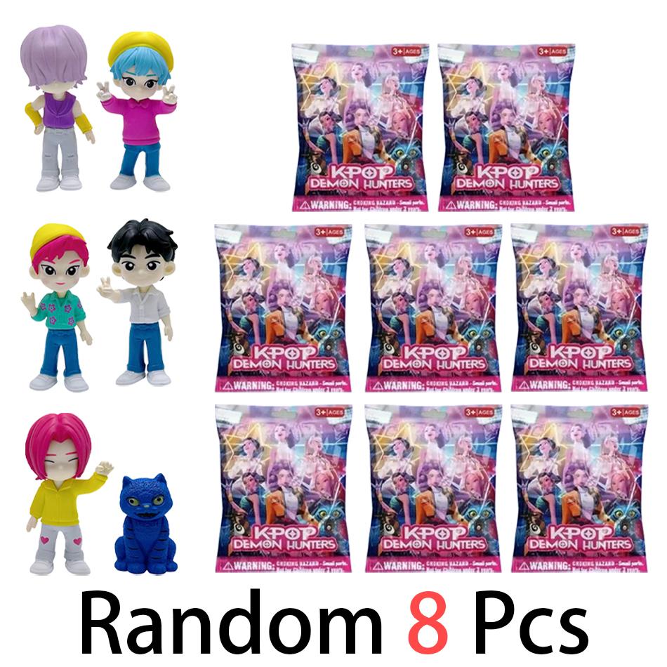 Anime K-pop Demon Hunters Series Figure Bag Tiger Figurine Toy Desk Decoration Statues Ornament Halloween Christmas Kid Gifts